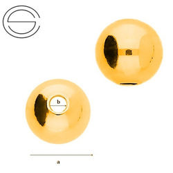 P2LZ-10,0/2,5SL Silver ball 10 mm hole 2,5mm GOLD PLATED