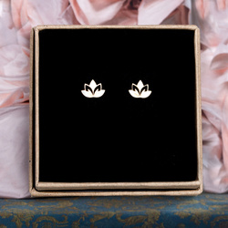 SZT-340A Silver earrings LOTUS FLOWER - Sterling Silver 925