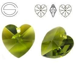 6228 MM 14 Swarovski Heart OLIVINE