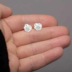 SZT-707 Silver earrings PANSY FLOWER - SILVER 925