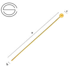 SKKZ-50 Szpilka zatap z kulką Srebro 925 POZŁACANE