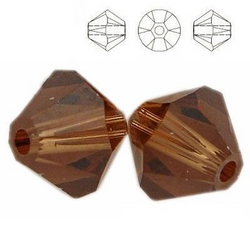 5328 MM 6 Swarovski XILION Bicone SMOKED TOPAZ