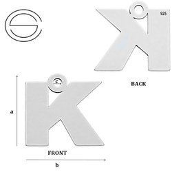 CL-213K "K" Pendant 11,3 x 12 mm Sterling Silver 925
