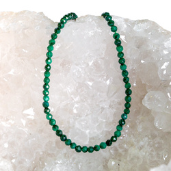 KN-RF-2,0 MAL Natural stone - round faceted - MALACHITE 10 pcs.