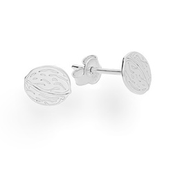 SZTP-762 Silver earrings WALNUT - Sterling Silver 925 Rhodium Plated
