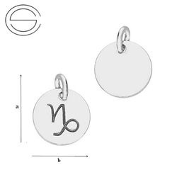 CL-580 CAPRICORN Zodiac Pendant 9,0 mm Sterling Silver 925