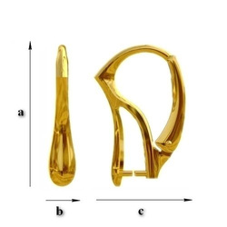 BBAZ-9 Leverbacks Silver Gold Plated for Crystals from SWAROVSKI