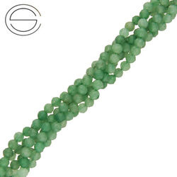 KN-RF-4,0 AVEG Natural stone - round faceted - GREEN AVENTURINE - Strand