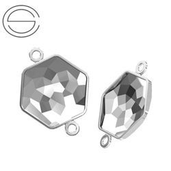 4683/J MM 12 Swarovski Fantasy Hexagon - setting - Rhodium