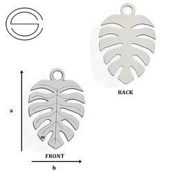 CL-302 MONSTERA LEAF Pendant 14 mm Sterling Silver 925