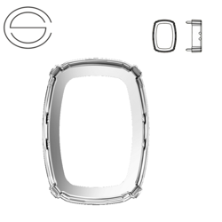 4568/S MM 14 Swarovski Cushion - Rhodium