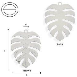 CL-300 Monstera Leaf Pendant 39 mm sterling silver