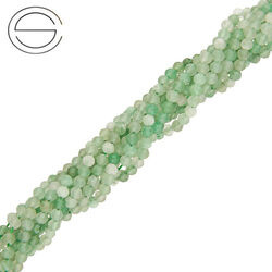 KN-RF-3,0 AVEG Natural stone - round faceted - GREEN AVENTURINE - Strand