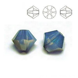 5328 MM 6 Swarovski XILION Bicone WHITE OPAL SKY BLUE