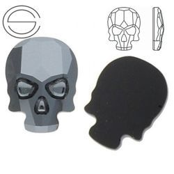 2856 MM 14 Swarovski Skull JET HEMATITE HEM