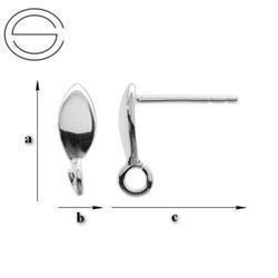 SH-4 STUD EARRING WITH LOOP SILVER 925/gram