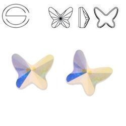 2854 MM 8 Swarovski Butterfly Crystal AB F
