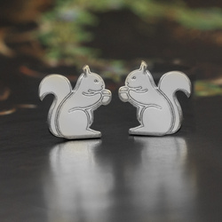 SZTP-766 Silver earrings SQUIRREL - Sterling Silver 925 Rhodium Plated