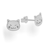 SZTP-737 Silver earrings CAT CATS - Sterling Silver 925 Rhodium Plated