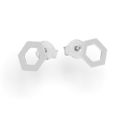 PCS-489 Silver honeycomb earrings - silver 925
