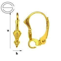 BAZ-56 Leverbacks - Earring Hooks - Sterling Silver 925 Gold Plated