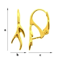 BAZ-39 Leverbacks for Crystals from Swarovski - Earring Hooks - Sterling Silver 925 Gold Plated