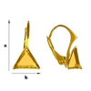 BAZ-52 Leverbacks for 4841 Cube 8mm - Earring Hooks - Sterling Silver 925 Gold Plated