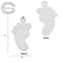 CL-336 FEET Pendant 21,0 x 11,0 mm Sterling Silver 925