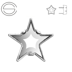 4745/S MM 10 Swarovski Star - Rhodium
