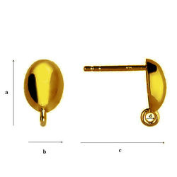 SH-44  STUD EARRING WITH LOOP SILVER 925