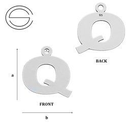 CL-213Q "Q" Pendant 13,4 x 12,3 mm Sterling Silver 925