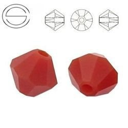 5328 MM 6 Swarovski XILION Bicone DARK RED CORAL