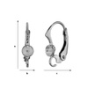 BAP-84 Leverbacks for 5818 Pearls - Earring Hooks - Sterling Silver 925 Rhodium Plated