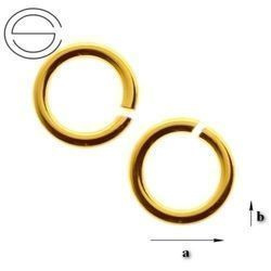 KZ-0,9x4,0 Open jump rings, silver 925 GOLD PLATED