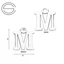 CL-213M "M" Pendant 10,3 x 12,9 mm Sterling Silver 925