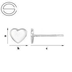 GWH-6 Sztyfty do wklejania 2808 Heart Srebro 925
