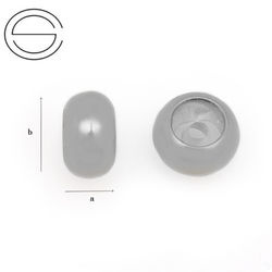 STO-03P Donut spacer stopper with silicon 7x3 silver 925 RHODIUM