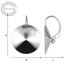 BAP-81/18 Leverbacks for 1122 Rivoli 18mm - Earring Hooks - Sterling Silver 925 Rhodium Plated
