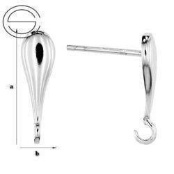 SH-136 STUD EARRING WITH LOOP SILVER 925/GRAM