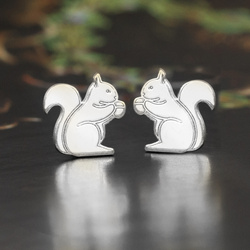 SZT-766 Silver earrings SQUIRREL - Sterling Silver 925