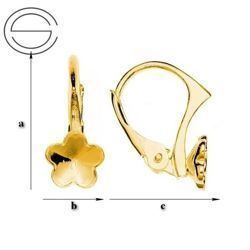 BAZ-63 Leverbacks for 4744 Flower 6mm - Earring Hooks - Sterling Silver 925 Gold Plated