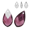 6565 MM 18 Swarovski Met Cap Pear AMETHYST LTCH