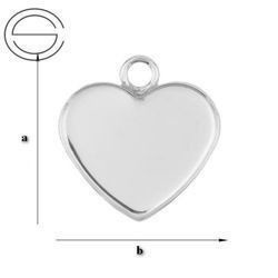 KW-026/10 Krawatka serduszko do wklejania 2808 10mm Srebro 925 /gram