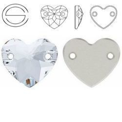 3259 MM 12 Swarovski Heart Sew-on CRYSTAL F