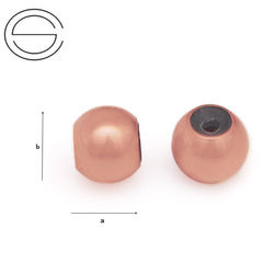 STO-02RG Ball spacer stopper with silicon 8mm silver 925 ROSE GOLD