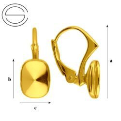 BAZ-100/8 Leverbacks for 4568 Swarovski - Earring Hooks - Sterling Silver 925 Gold Plated