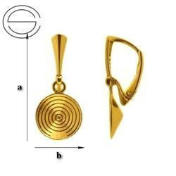 BBAZ-12 Leverbacks for 1122 Rivoli 10mm - Earring Hooks - Sterling Silver 925 Gold Plated