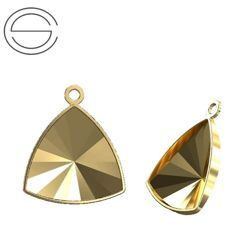 4799/J MM 14 Swarovski Triangle - setting - Gold