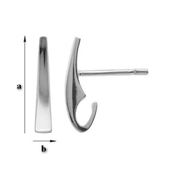 SH-38 STUD EARRING WITH LOOP SILVER 925