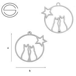 CL-421A CATS Pendant 19,6 mm Sterling Silver 925